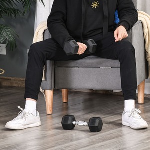 HOMCOM Hex Dumbbell Rubber Weights Sets - Black-2x4kg / 8.1kg by HOMCOM