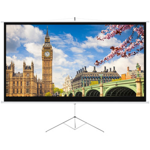 Portable Projector Screen with Metal Tripod Stand - White / 120 Inches by Livingandhome