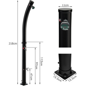 Garden Solar-Heated Shower - Black by Costway