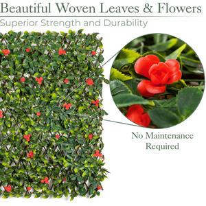 Expanding Artificial Trellis with Flowers - Red by Christow