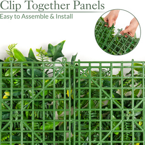 Artificial Evergreen Living Wall 4Pc - Green by Christow