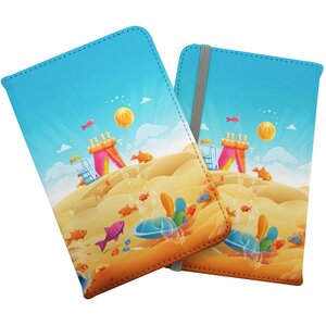 Fishes On A Beach Holiday Passport Cover - Yellow by Warren Reed - Designer