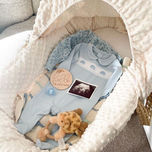 Dimple Palm Moses Basket - Grey by Clair de Lune