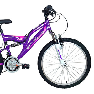 Dallingridge Chic Junior Girls Full Suspension Mountain Bike, 24in Wheel - Gloss Purple by Dallingridge