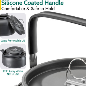 Lightweight Camping Kettle - Black / 17cm by Trail