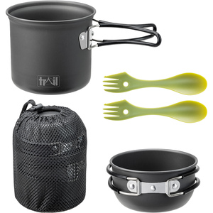 Camping Cookware 4Pc Set 1-2 Person - Black by Trail