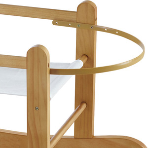 White Waffle Moses Basket with Natural Little Gem Rocking Stand - White by Kinder Valley