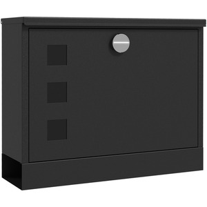 HOMCOM Wall Mounted Letter Box Post Box for Outside Mailbox with 2 Keys - Black by HOMCOM