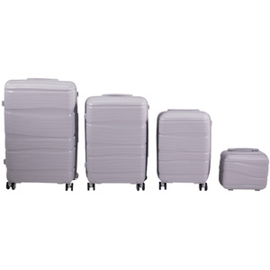 4PCS Lockable Travel Suitcase Set - Light Grey by Livingandhome