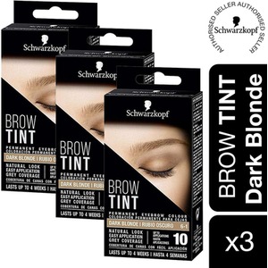 Schwarzkopf Brow Tint Professional Dark Blonde Permanent Eyebrow Dye Tinting Kit - Buy 3 - DarkBlonde / 6cm / 0.12kg by Schwarzkopf