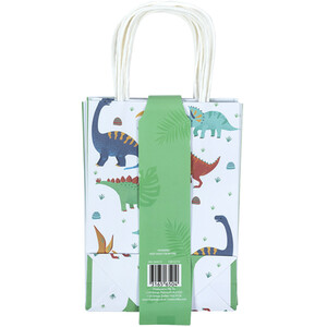 Set of 8 Dinosaur Party Treat Bags - Multicolour
