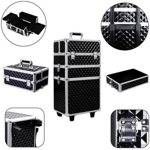 Diamond Makeup Case on Wheels - Black by Livingandhome