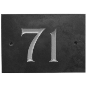 Black Slate Number 71 - Black by The House Nameplate Company