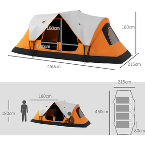 Outsunny Camping Tent with 2 Bedroom and Waterproof Rainfly by Outsunny