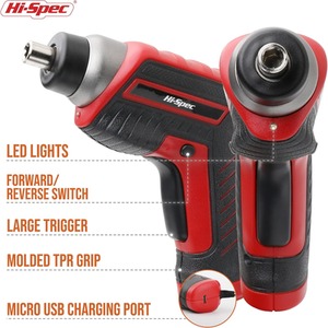 35 Piece 3.6V Cordless Power Screwdriver and Hand Tool Kit Set by Hi-Spec