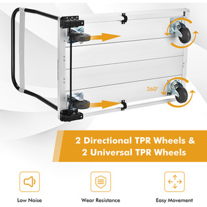 Folding Alloy Platform Cart - White by Costway