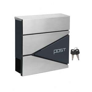 Lockable Post Box Mounted on the Wall - Silver by SONGMICS