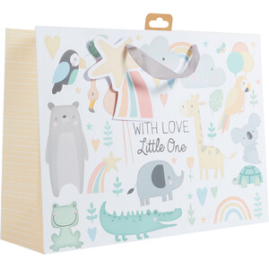 Little One Baby Shopper Gift Bag - White