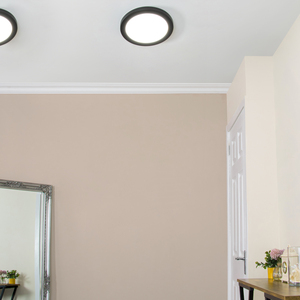 Darly LED 18 Watt Flush Ceiling or Wall Light - Satin Black by Litecraft
