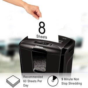 Powershred M-8C 8 Sheet 15L Bin Cross Cut Shredder With Safety Lock - Black by Fellows