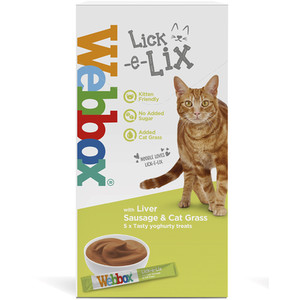 Pack of Webbox Lick-e-Lix - Liver Sausage and Cat Grass by Webbox