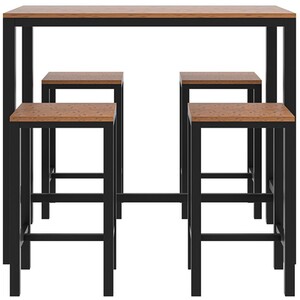 Camden Bar Table And Stool Set - Brown & Black