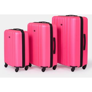 3 Piece Set Of Suitcase Travel Luggage - Fuchsia Pink by OHS