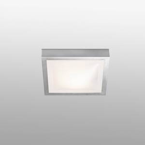 Tola 1 Light Square Bathroom Flush Ceiling Light - Aluminium / 1.27kg