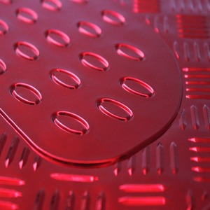 Titan Metallic Universal Rubber Backed Car Mat Set, 4 Pieces, Red - Red by JVL