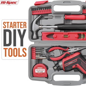 35 Piece 3.6V Cordless Power Screwdriver and Hand Tool Kit Set by Hi-Spec
