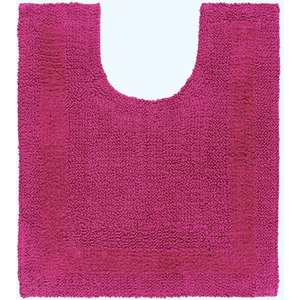 Luxury Reversible Cotton Pedestal Mat - Raspberry by Homescapes