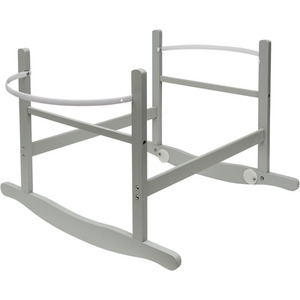 White Teddy Wash Day Moses Basket With Grey Rocking Stand - White by Kinder Valley