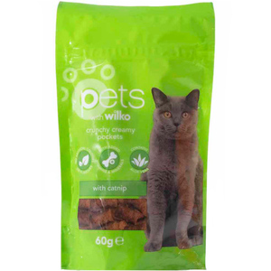 Crunchy Creamy Pocket Cat Treats with Catnip 60g