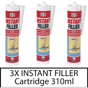 Instant Wall Filler Cartridge Dries White Crack Resistant - White / 930ml by 151