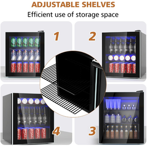 46L Mini Fridge Beverage Cooler Refrigerator - Black by Costway