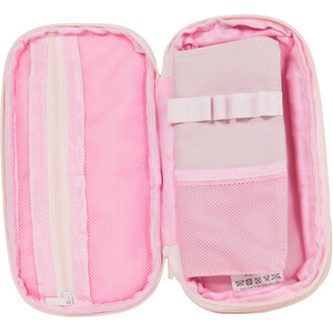 Cherry Hearts Compartment Pencil Case - Pink