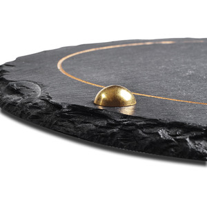 Rustic round slate number 41 by The house nameplate company