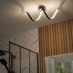 Infinity IP44 Rated Single Twist Integrated LED Wall Ceiling Light - Matte Black by ValueLights