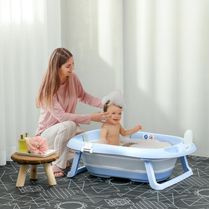 ZONEKIZ Foldable Baby Bathtub with Non-Slip Support Legs - Blue by ZONEKIZ