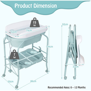 Baby Changing Table - Blue by Costway