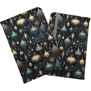 Christmas Decorations Passport Cover - Blue by Warren Reed - Designer