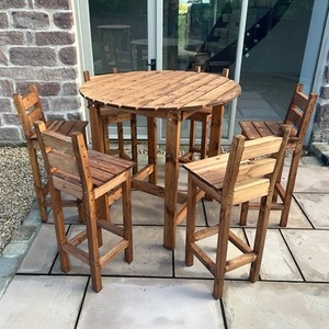 Deluxe Alfresco Bar Set Six Seater - Redwood by Charles Taylor