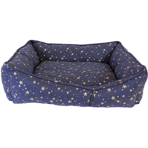 Luxury Navy Star Print Dog Bed Large - Blue by NOAHS ARK