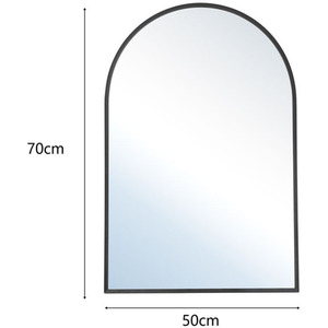 Arched Black Aluminum Alloy Frame Wall Mirror - White / 50cm / 70cm by Livingandhome
