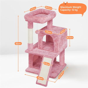 Yaheetech 91cm Cat Tree with Double Condos - Pink by Yaheetech