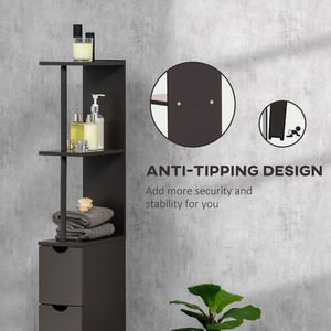 HOMCOM Tall Bathroom Cabinet Bathroom Storage Cabinet with Drawers by HOMCOM