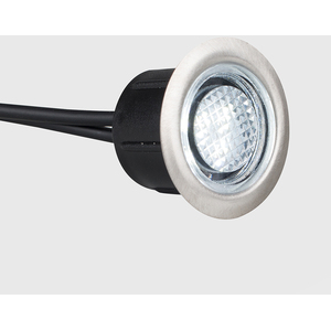 10 Pack IP67 Rated 40mm Cool White LED Round Decking Kitchen Plinth Lights Kit - Silver by ValueLights