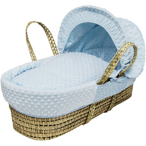 Blue Dimple Palm Moses Basket - Blue by Kinder Valley