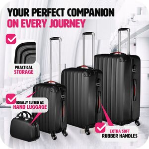 tectake Suitcase Set 4-Piece Pucci - Black by tectake