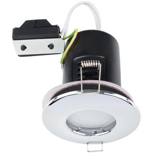 Downlight Fire Rated IP65 Silver Bathroom Ceiling Downlight - Silver by ValueLights